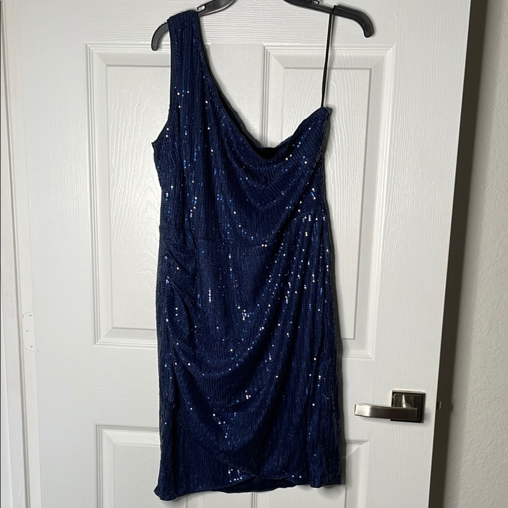 NWT Grace Karin one shoulder Sequin mini Dress